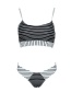 Sexy Black Stripe Pattern Design Split Swimwear