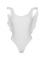 Sexy White Pure Color Design One-piece Swimwear