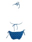 Sexy Blue Fish Scale Shape Design Slipt Bikini