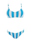 Sexy Blue Stripe Pattern Design Slipt Bikini