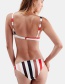 Sexy Red Stripe Pattern Design Slipt Bikini