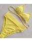 Sexy Yellow Pure Color Design High Waist Swimwear