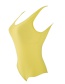 Sexy Yellow Pure Color Design One-piece Swimwear