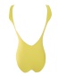 Sexy Yellow Pure Color Design One-piece Swimwear