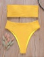Sexy Yellow Strapless Design Pure Color Bikini