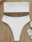 Sexy White Strapless Design Pure Color Bikini