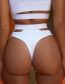 Sexy White Pure Color Decorated Split Bikini