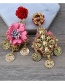 Fashion Red Coins&flower Decorated Long Earrings