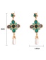 Fashion Green Diamond Decorated Flower Shape Earrings