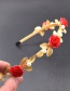 Fashion Red Flowers&pearls Decorated Hair Hoop