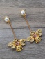 Fashion Gold Color Bee&pearls Decorated Long Earrings