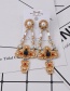 Fashion Gold Color Cross Shape Decorated Long Earrings