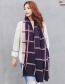 Fashion Plum Red+gray Grid Pattern Decorated Dual-use Scarf