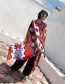 Fashion Red+white Fishbone Pattern Decorated Sunscreen Scarf
