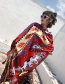Fashion Red+white Fishbone Pattern Decorated Sunscreen Scarf