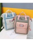 Fashion Pink+gray Label Decorated High-capacity Backpack