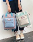 Fashion Green+beige Label Decorated High-capacity Backpack