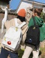 Fashion White Cartoon Pattern Design Pure Color Backpack