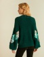 Fashion Dark Green Sequin Decorated Pure Color Sweater