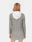 Fashion Gray Grid Pattern Decorated Simple Coat