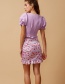 Fashion Navy Cherry Pattern Design High Waist Skirt