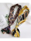 Fashion White+yellow Tassel&chains Decorated Small Scarf