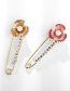 Fashion Pink Flower Shape Decorated Brooch