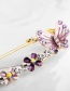 Fashion Purple Butterfly Shape Decorated Brooch
