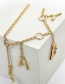 Fashion Gold Color Letter Girl Shape Decorated Body Chain