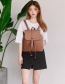 Fashion Light Brown Three-piece Backpack