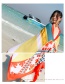 Fashion Yellow+white Cartoon Person Pattern Decorated Scarf