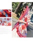 Fashion Dark Red Wave Pattern Decorated Sunscreen Scarf