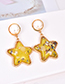 Elegant Yellow Pearls Decorated Star Shape Earrings