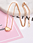Elegant Rose Gold Heart Shape Design Pure Color Necklace