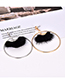 Elegant Rose Gold Fuzzy Ball Decorated Simple Earrings