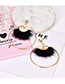 Elegant Silver Color Fuzzy Ball Decorated Simple Earrings