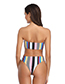 Sexy Multi-color Stripe Pattern Decorated Split Bikini