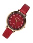 Fashion Red Round Shape Dial Design Simple Watch