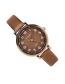 Fashion Khaki Round Shape Dial Design Simple Watch