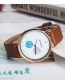Fashion Coffee Colour Needle Decorated Simple Watch