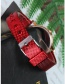 Fashion Plum Red Diamond Decorated Pure Color Strap Watch