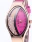 Fashion Plum Red Oval Shape Dial Design Simple Watch