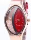 Fashion Red Oval Shape Dial Design Simple Watch