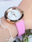 Fashion Khaki Diamond Decorated Pure Color Strap Watch
