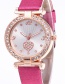 Fashion Claret Red Heart Shape Pattern Decorated Leisure Watch