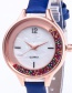 Fashion Sapphire Blue Colored Balls Decorated Leisure Watch