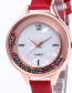 Fashion Red Colored Balls Decorated Leisure Watch