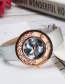 Fashion Black Diamond Decorated Round Shape Dial Watch