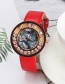 Fashion Red Diamond Decorated Round Shape Dial Watch