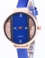 Fashion Sapphire Blue Diamond Decorated Pure Color Strap Watch